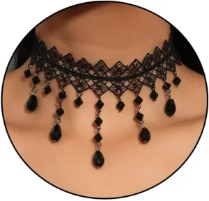 Black Velvet Moon Choker Necklace for Women Gothic Layered Necklaces Pendant Handmade Boho Crescent