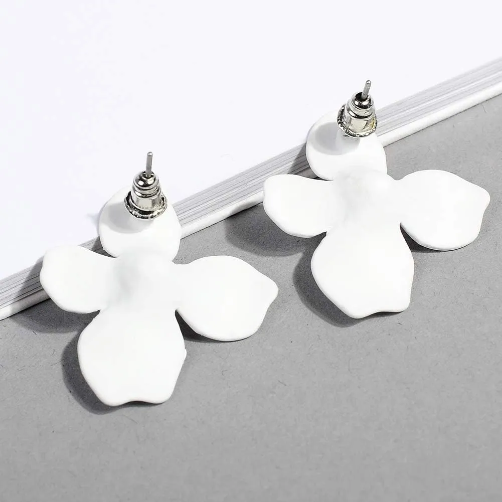 Boho Stud Earrings for Women - Chic Flower Statement Earrings with Gold Flower Bud, Great for Sister, Mom, Lover and Friends