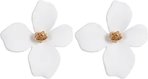Boho Stud Earrings for Women - Chic Flower Statement Earrings with Gold Flower Bud, Great for Sister, Mom, Lover and Friends