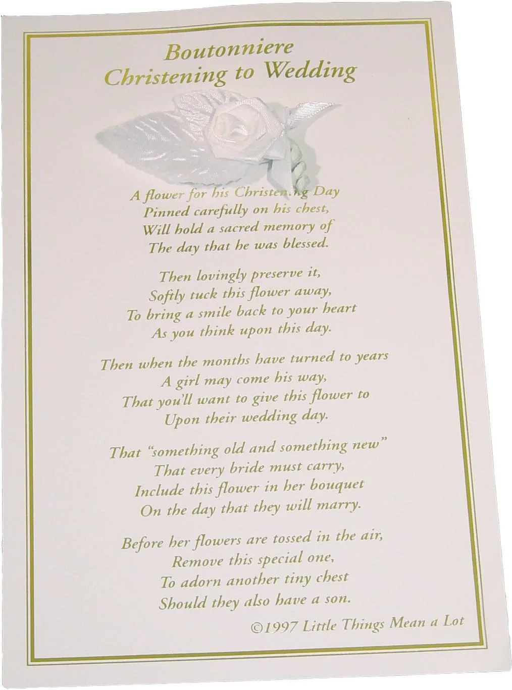 Boys Christening to Wedding Boutonniere