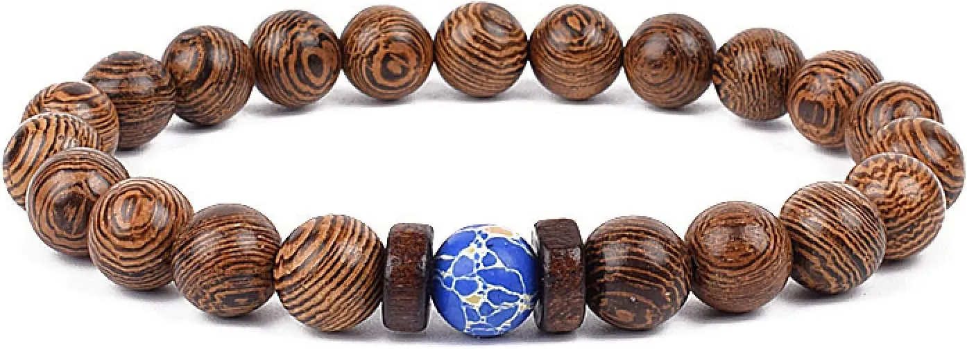 Bracelet Wooden Beads Balance Black Lava Rock Bangles Jewelry 8mm Natural Wood Women Prayer Jewelry Yoga Bracelets,35,23cm-9.1inch