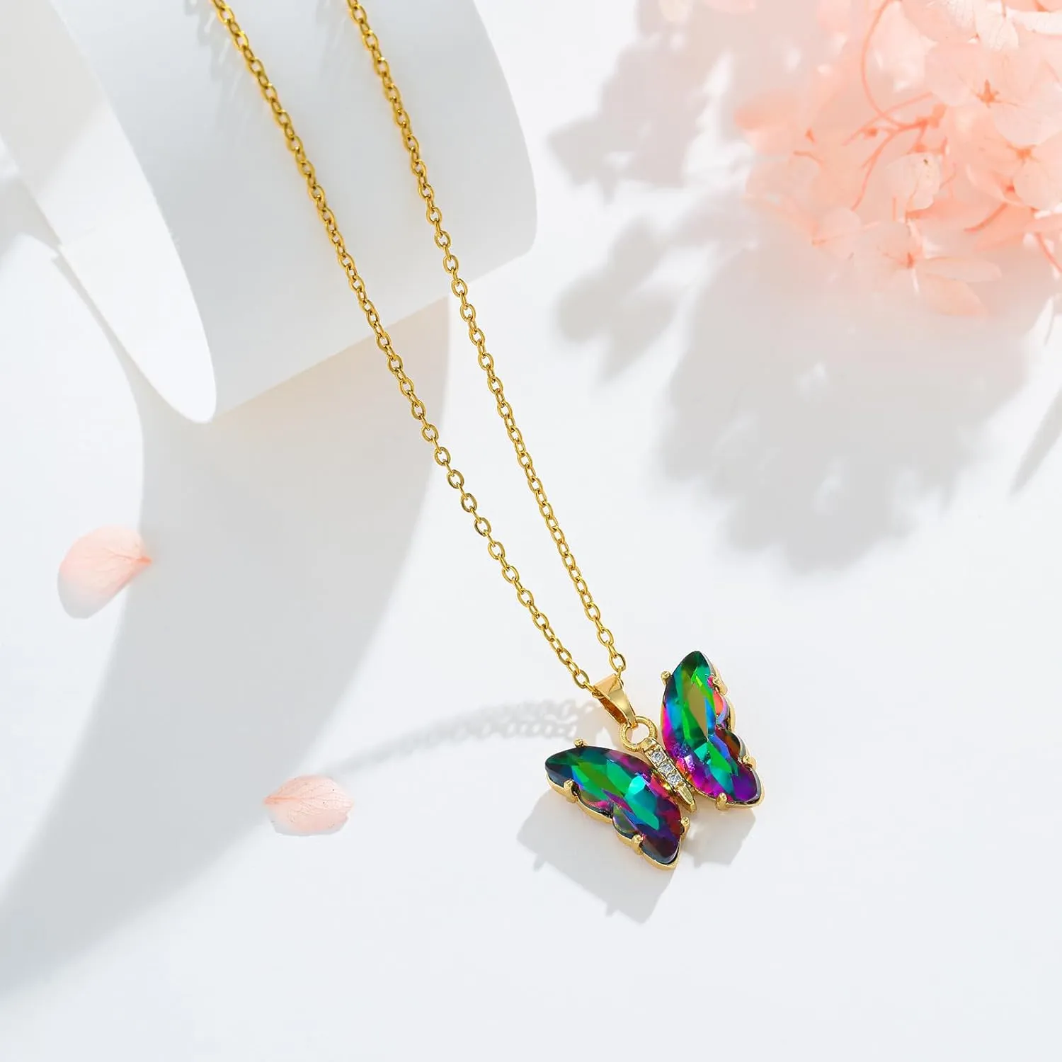 Butterfly Necklaces For Women Trendy 18k Gold Plated Butterfly Pendent, Moon Planet, Bee, Swan,Teardrop, Dolphin, Heart,Angel Pendant Gifts For Women
