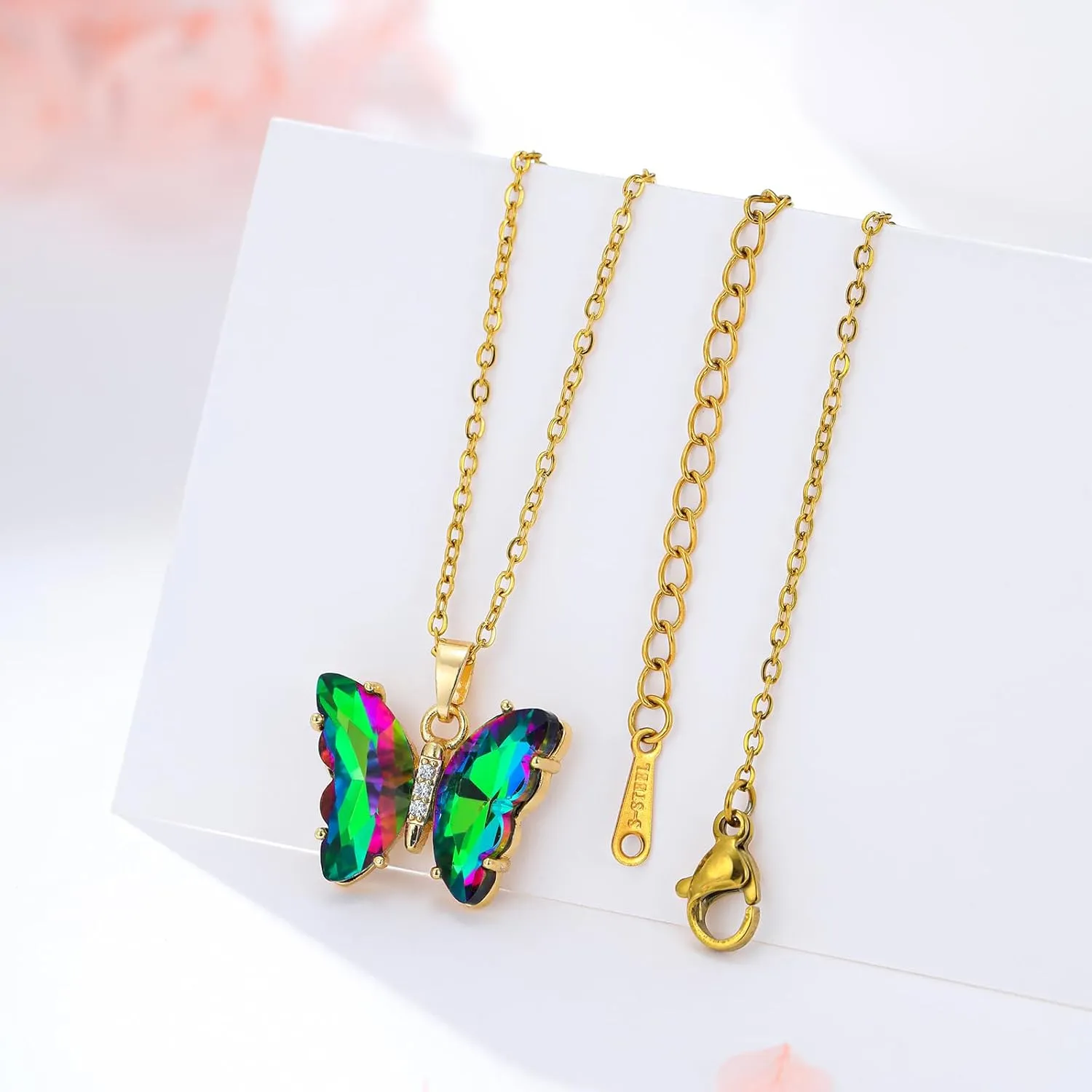 Butterfly Necklaces For Women Trendy 18k Gold Plated Butterfly Pendent, Moon Planet, Bee, Swan,Teardrop, Dolphin, Heart,Angel Pendant Gifts For Women