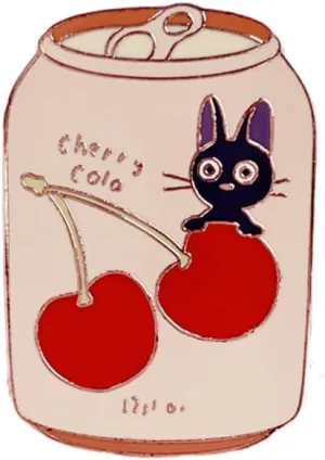 Cat Cherry Juice Can Brooch Pin for Women Girls Cute Cartoon Witch Enamel Lapel Pins Badge Bouquet Accessory for Suit Dress Clothing Fashion Trendy Jewelry for Daughter Bff