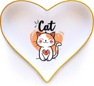 Cat Ring Holder Dish Tray, Gifts For Women Teens Girls Kids, Cat Lovers Themed Stuff Accessories Things Decor Merch, Home Room Ring Earrings Necklace Organizer Holder!