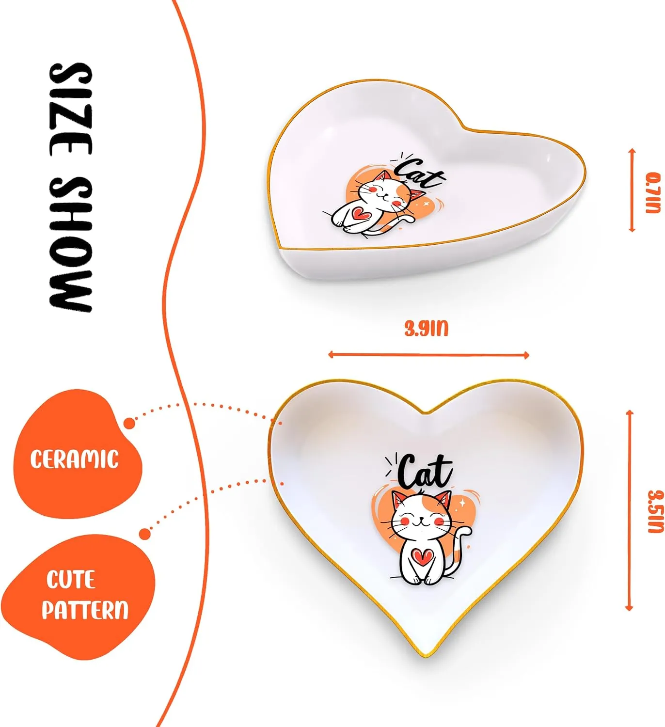Cat Ring Holder Dish Tray, Gifts For Women Teens Girls Kids, Cat Lovers Themed Stuff Accessories Things Decor Merch, Home Room Ring Earrings Necklace Organizer Holder!