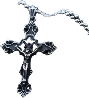 Catholic Religious Good Details Jesus Piece Cross Pendant Necklace For Men Gift Vintage Chain Christian Jewelry, As Pic