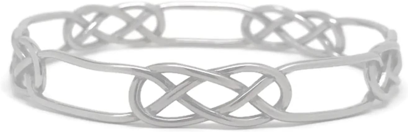Celtic Bangle Bracelet Slip On Stainless Steel Irish Jewelry for Women Open Friendship Love Infinity Knot Design