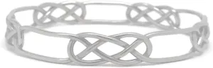 Celtic Bangle Bracelet Slip On Stainless Steel Irish Jewelry for Women Open Friendship Love Infinity Knot Design