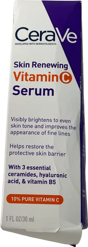 Cerave Renewing 10% Pure Vitamin C Serum With Ceramides For Brighter & Smoother Skin 30ml