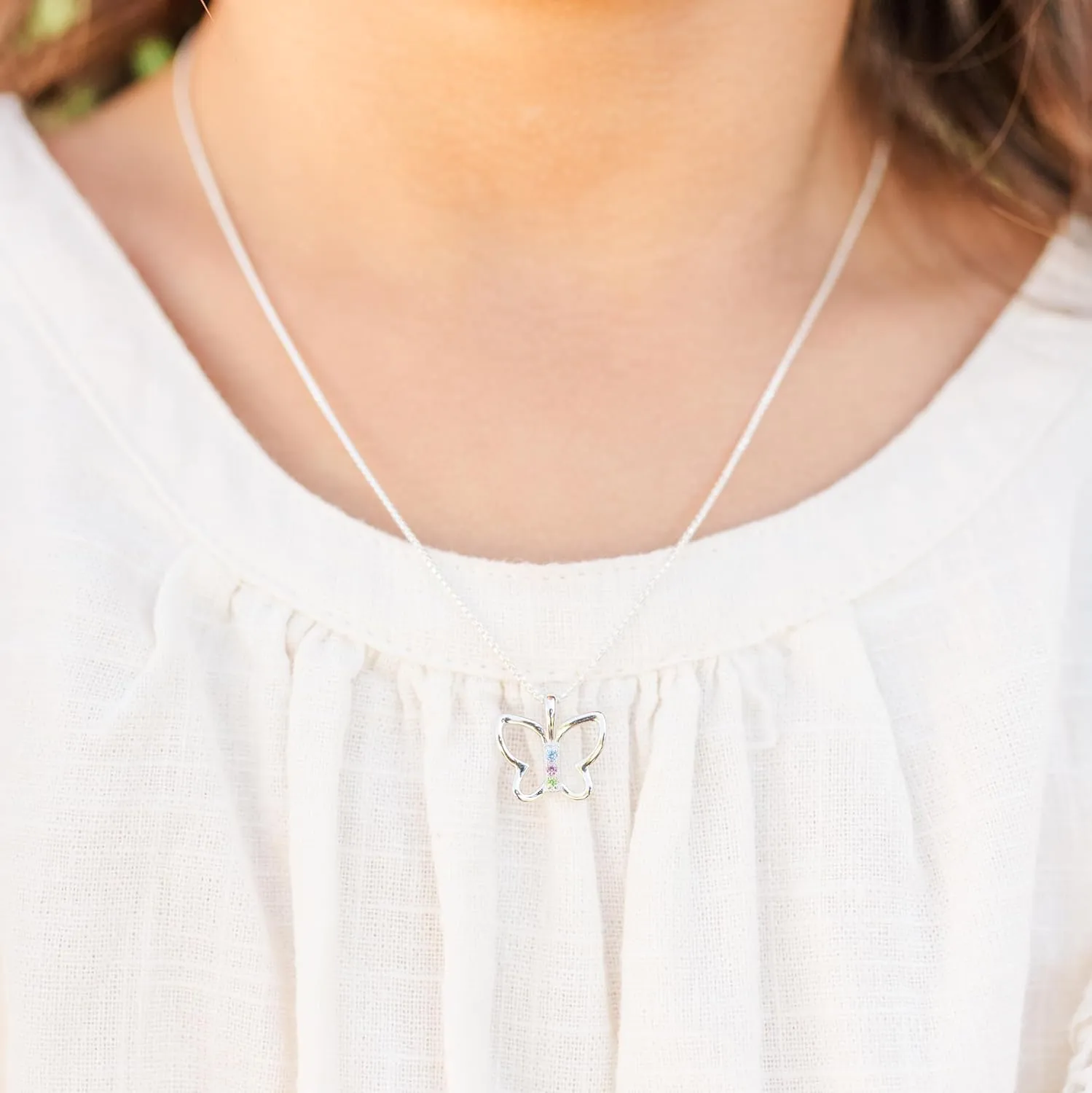 Cherished Moments Girl's Sterling Silver Butterfly Necklace Gift for Toddlers, Little Girls, Teens or Women