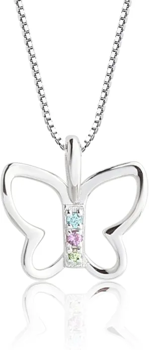Cherished Moments Girl's Sterling Silver Butterfly Necklace Gift for Toddlers, Little Girls, Teens or Women