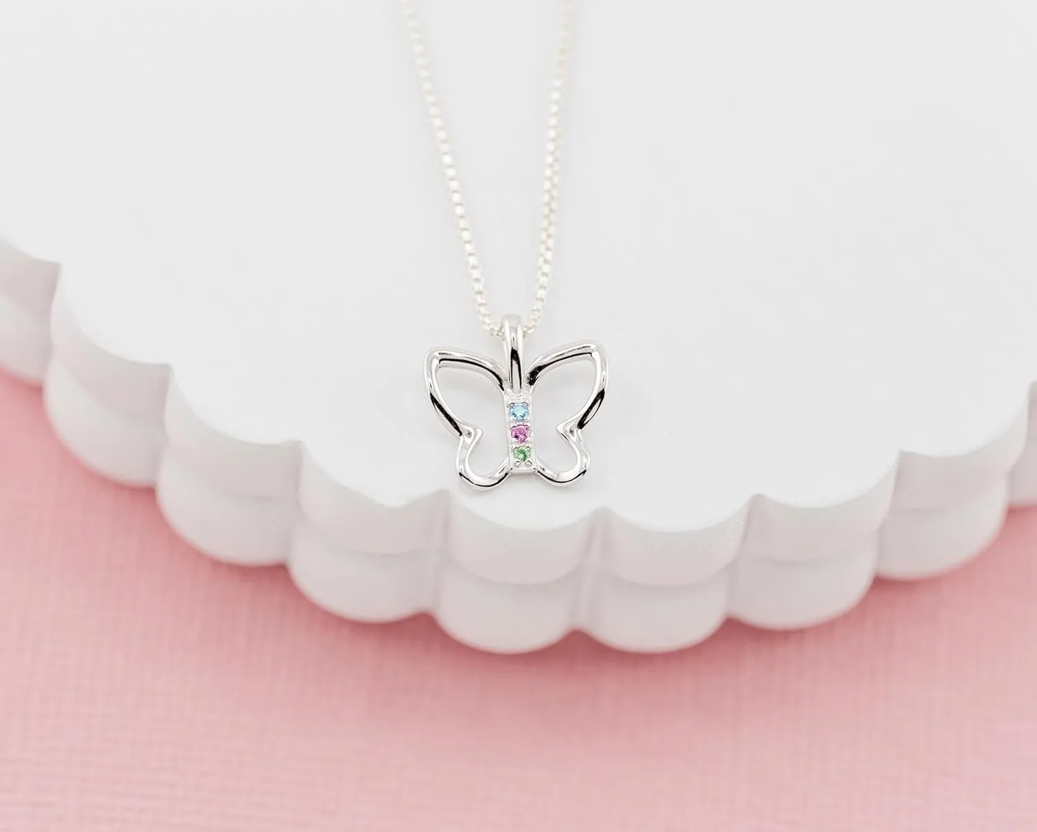 Cherished Moments Girl's Sterling Silver Butterfly Necklace Gift for Toddlers, Little Girls, Teens or Women