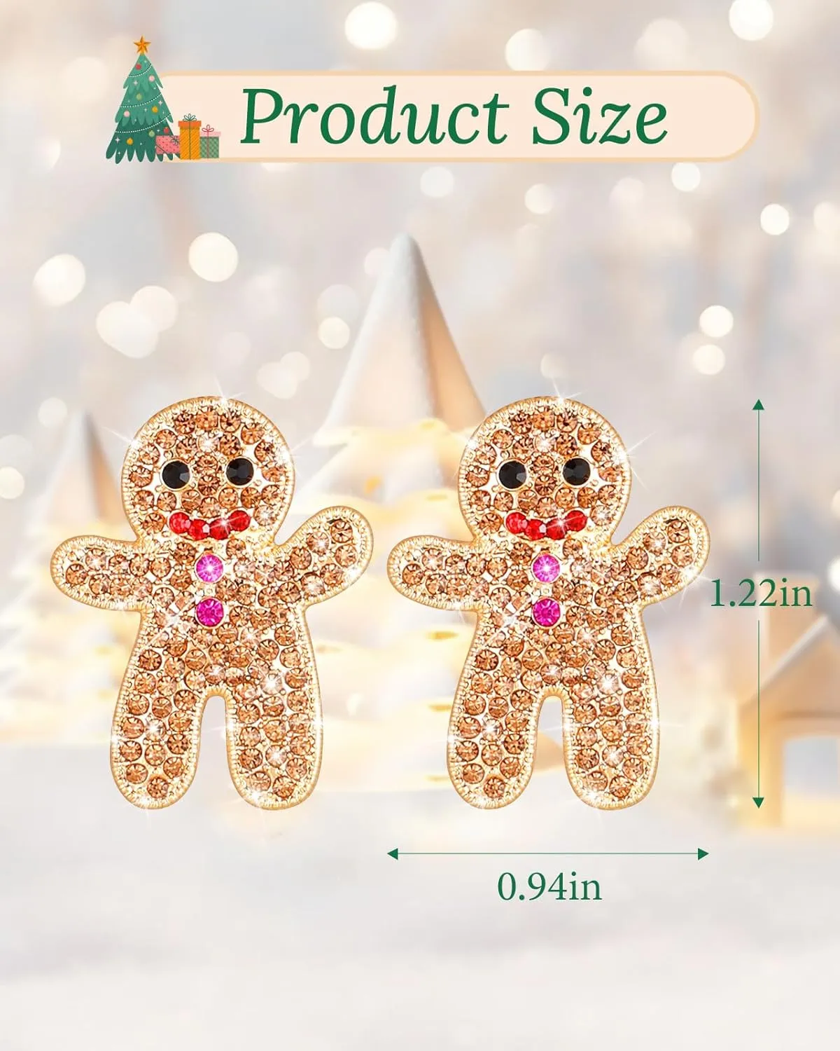 Christmas Earrings for Women - Cute Funny Xmas Ornament Earrings Dangle, Festive Christmas Parties Present for Girls
