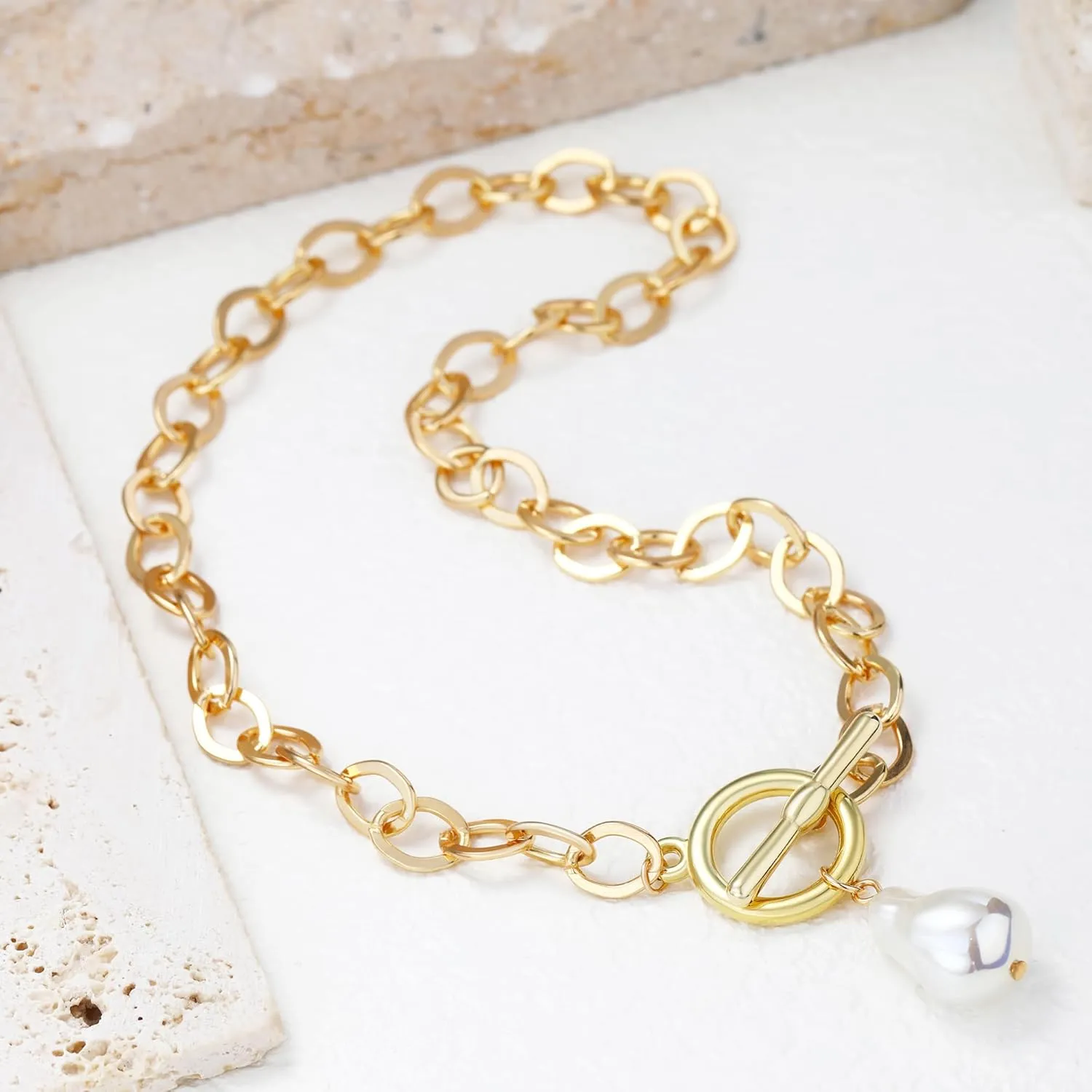 Chunky Gold Sun Heart Pendant Charm Necklace for Women 18K Gold Plated Thick Paperclip Chain Choker Necklaces Hip Hop Valentines Day Gift Jewelry