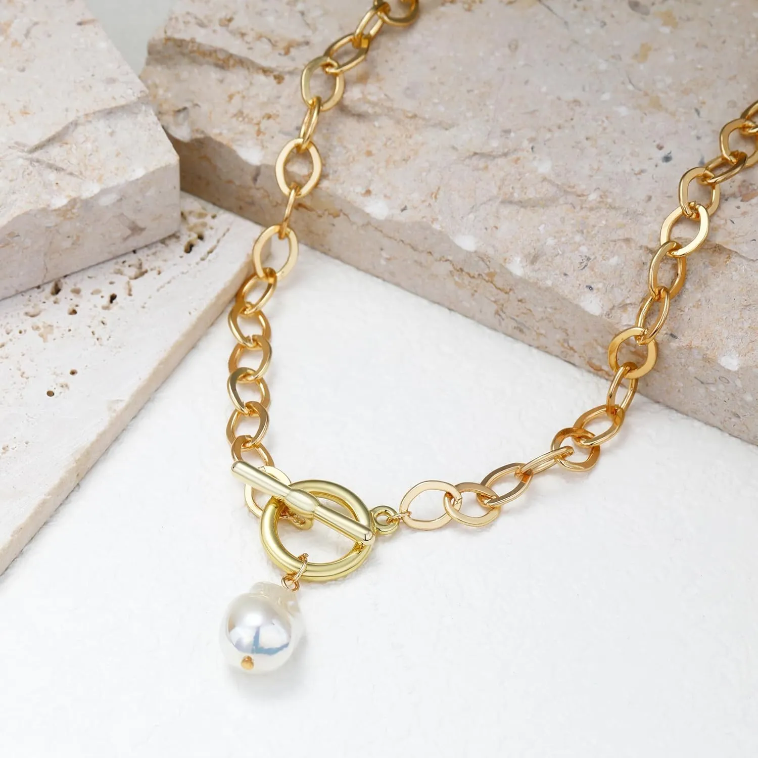 Chunky Gold Sun Heart Pendant Charm Necklace for Women 18K Gold Plated Thick Paperclip Chain Choker Necklaces Hip Hop Valentines Day Gift Jewelry