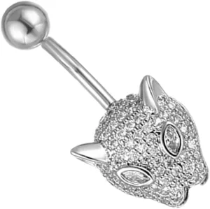 CLISPEED Leopard Print Navel Ring Zircon Belly Button Ring Jewelry High Polished Comfortable