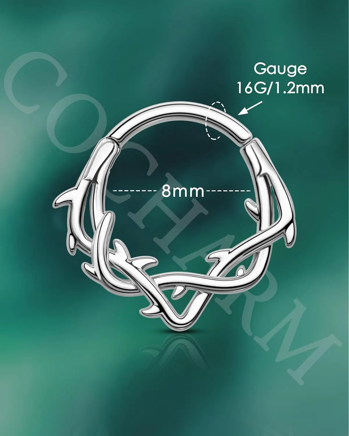 COCHARM Septum Rings,16G Vine Septum Jewelry,Dainty Helix Daith Earrings,Stainless Steel Septum Daith Piercing Jewelry