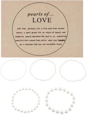 COLORFUL BLING Imitation Pearl Strands Choker Necklace Bracelet With Meaningful Card for Wedding Anniversary Birthday Party Gifts Bridal Jewelry Set