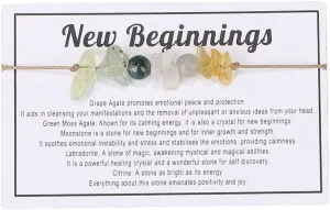 COLORFUL BLING Natural Healing Stone Quartz Crystal Bead Bracelet with Meaningful Card for Women Men Spiritual Anxiety Reiki Chakra Bracelets Protection Jewelry