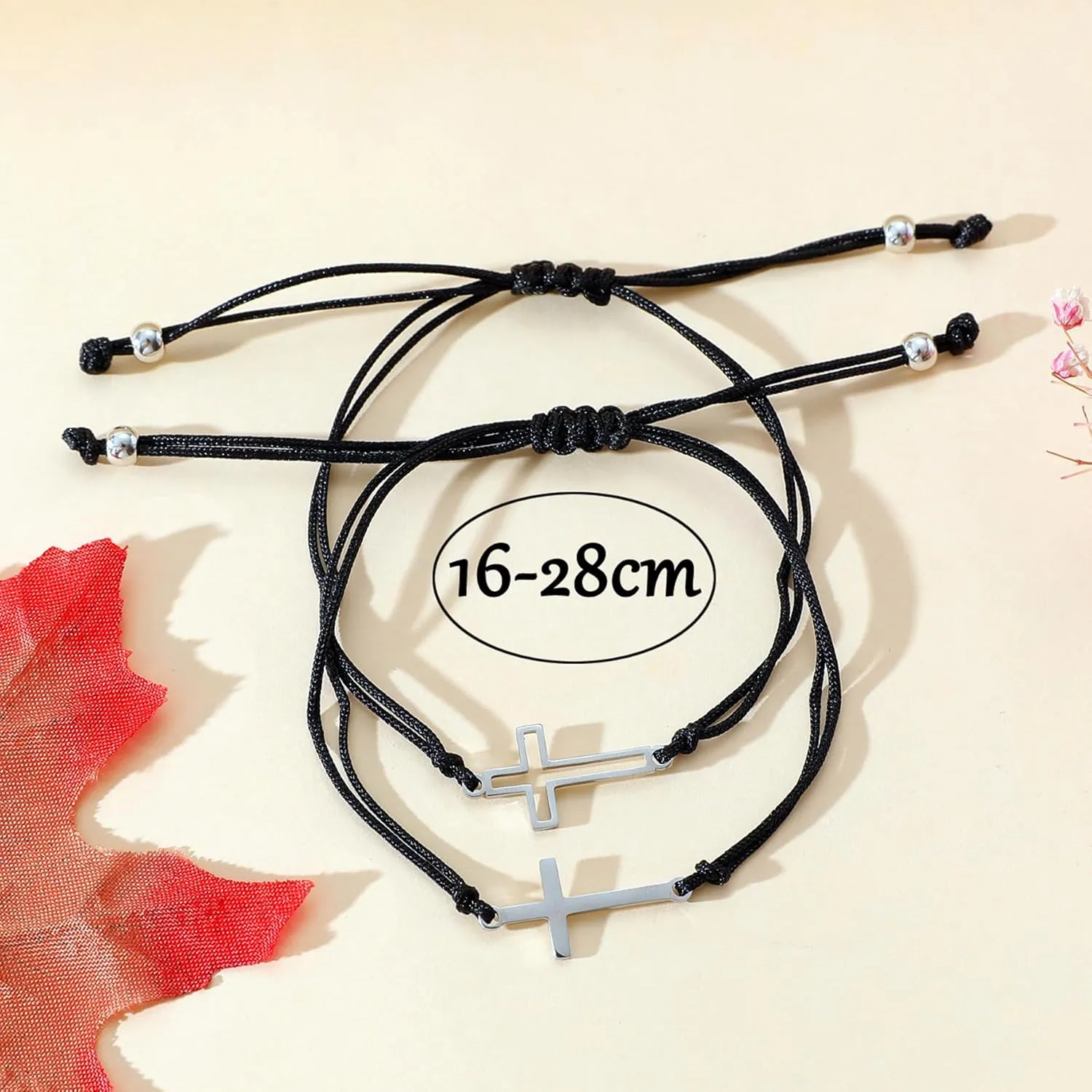 Cross Bracelets String Nylon Rope Braided Bracelet Adjustable Friendship Bracelets for Women Men Girls Teens Kids Handmade Christian Jewelry