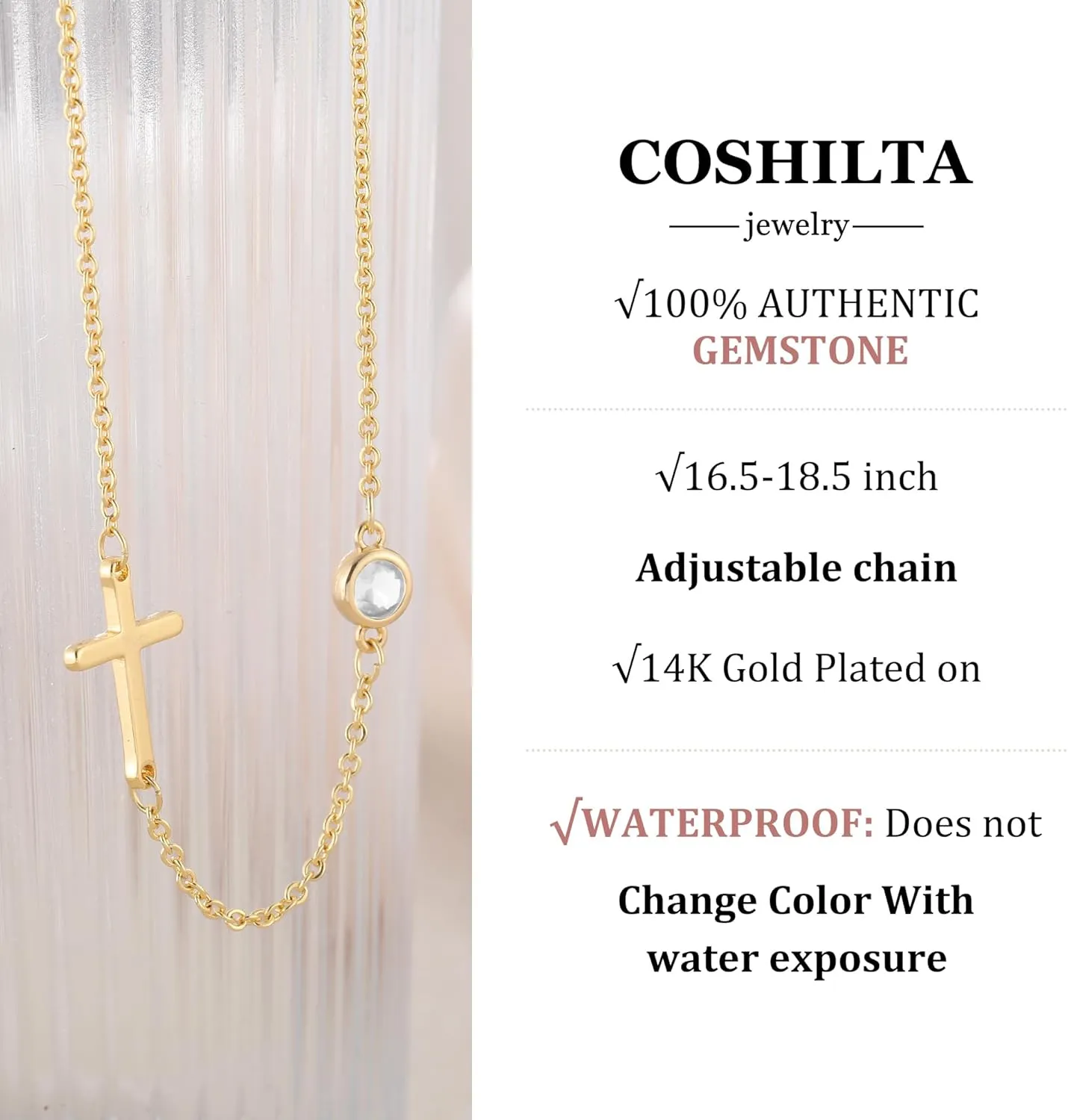Cross Necklace for Women Small Sideways Simple Cute Choker