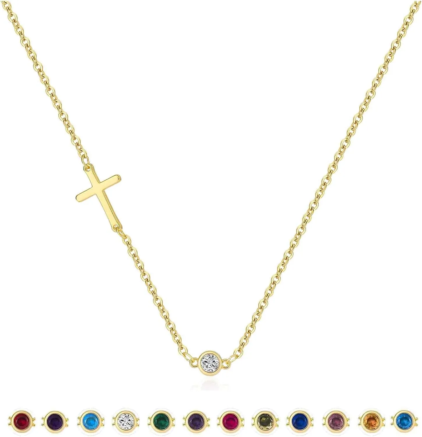 Cross Necklace for Women Small Sideways Simple Cute Choker