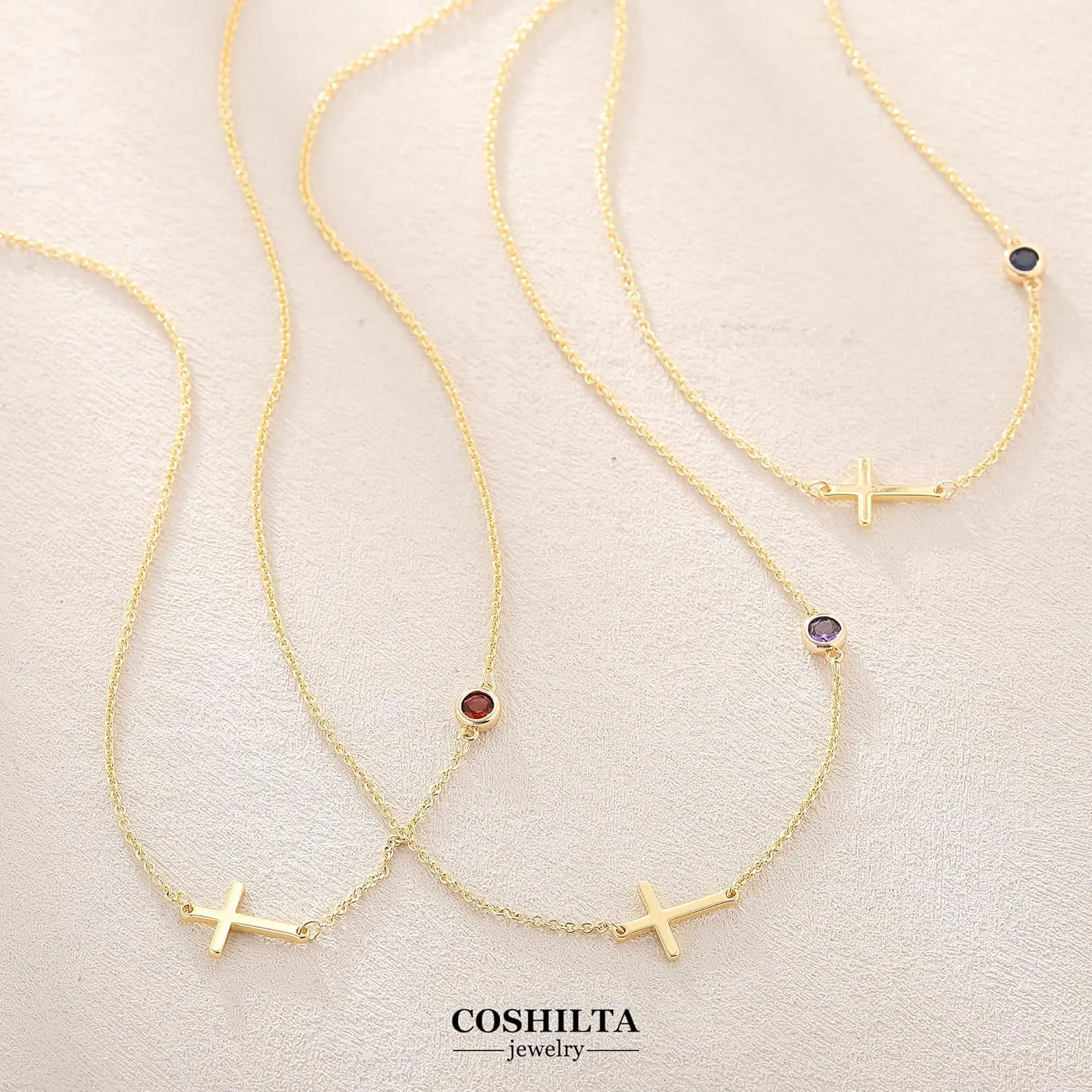 Cross Necklace for Women Small Sideways Simple Cute Choker
