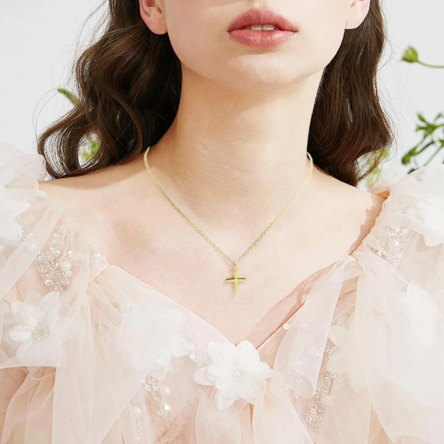 Cross Necklace for Women14K Gold Plated Cross Necklace Trendy Gold Jewelry Gifts for Women Trendy