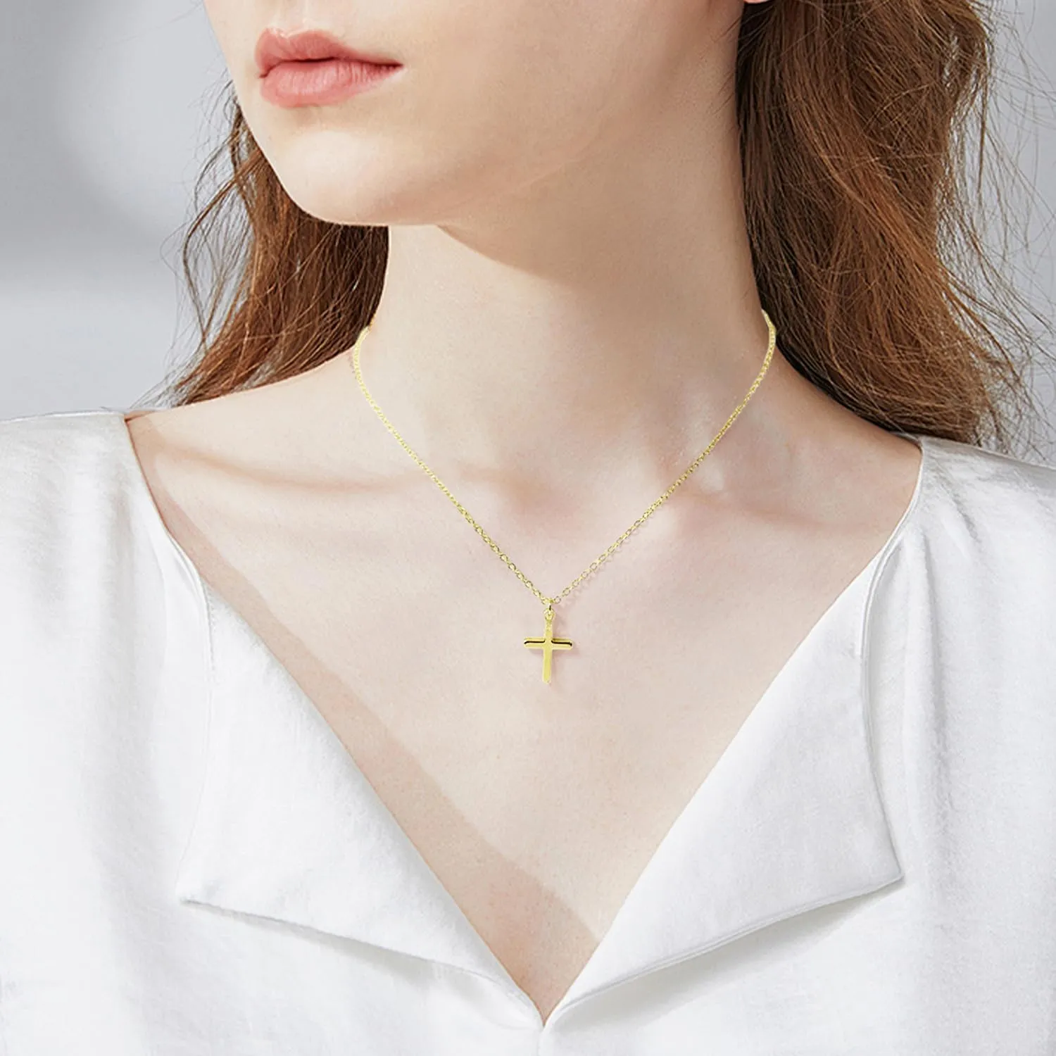 Cross Necklace for Women14K Gold Plated Cross Necklace Trendy Gold Jewelry Gifts for Women Trendy