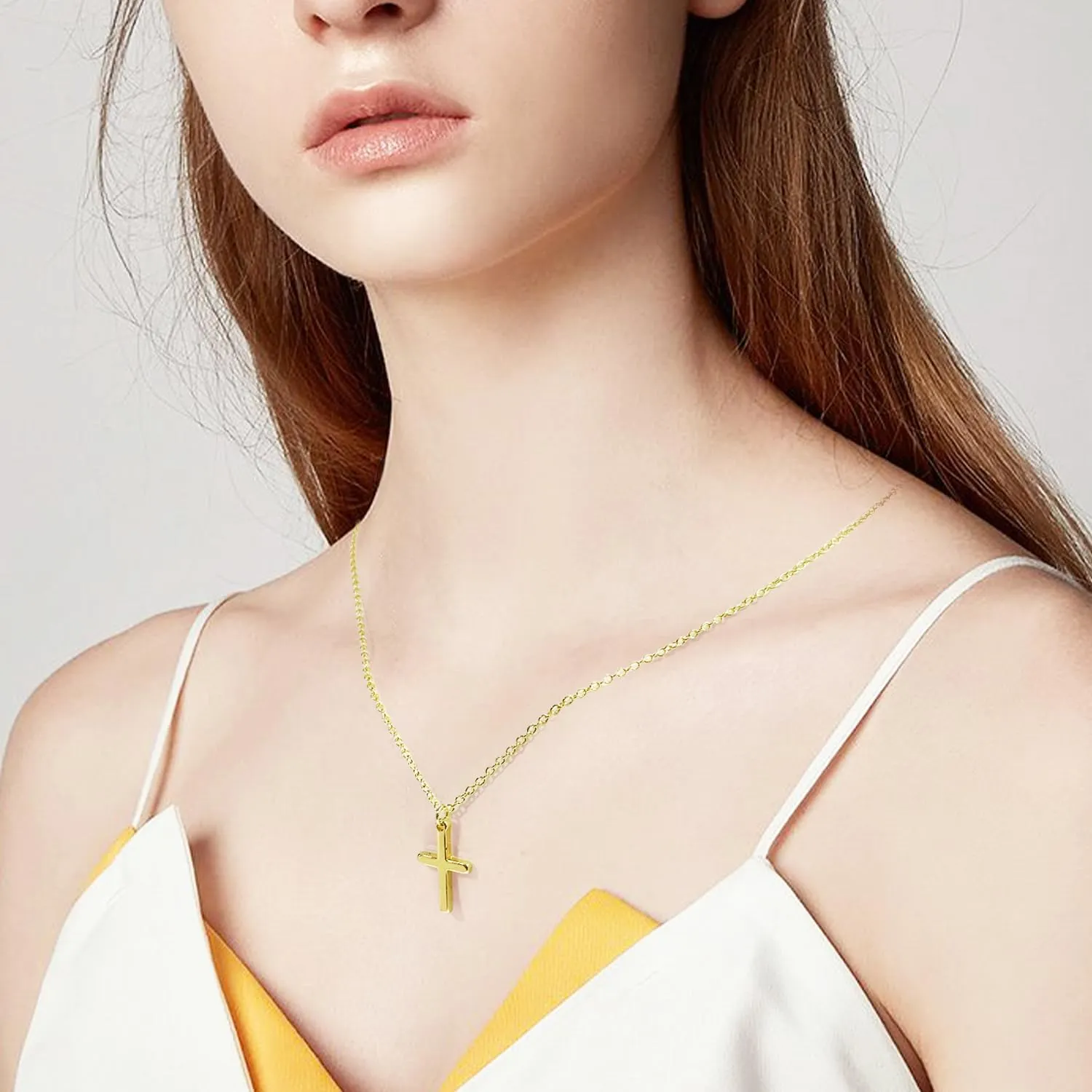 Cross Necklace for Women14K Gold Plated Cross Necklace Trendy Gold Jewelry Gifts for Women Trendy