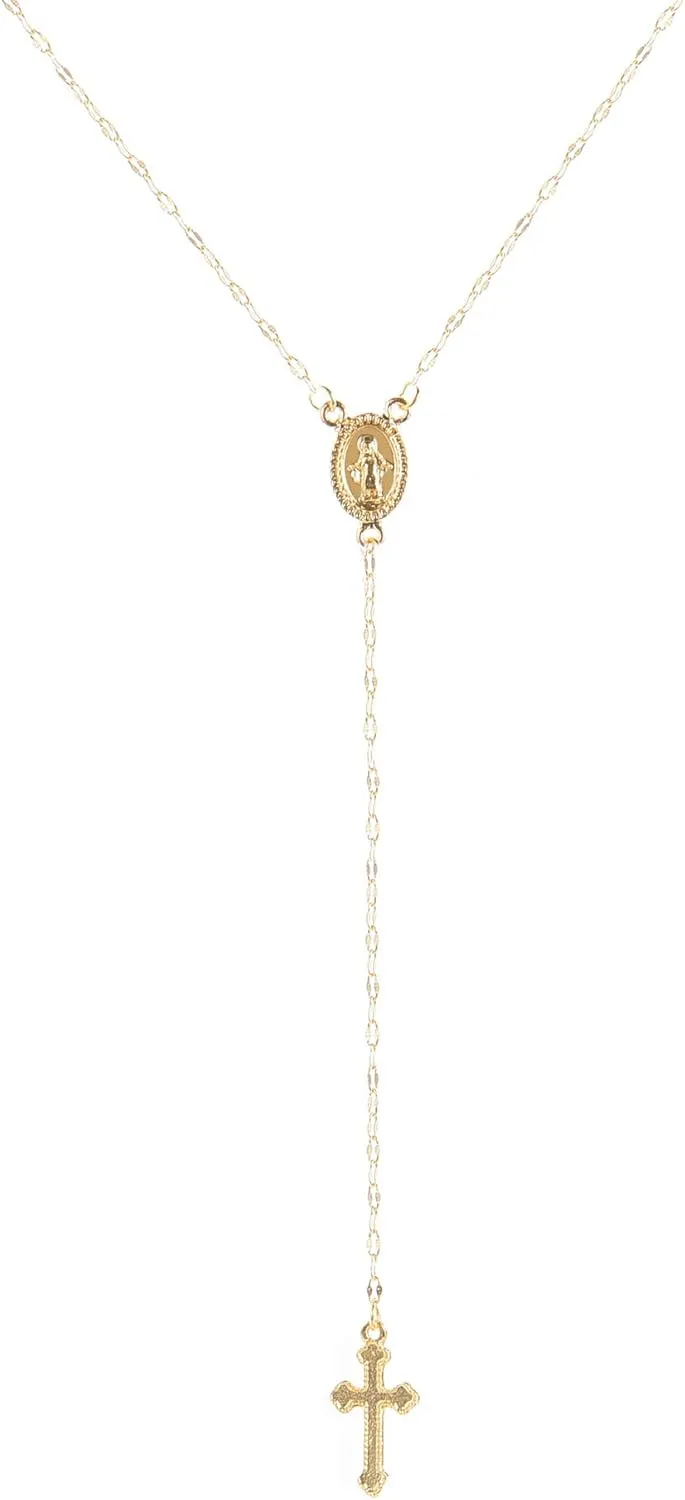 Cross Pendant Necklace Long Trendy Simple Y Tassel Chain Drop Necklaces Chain Faith Gold Jewelry for Women Gift