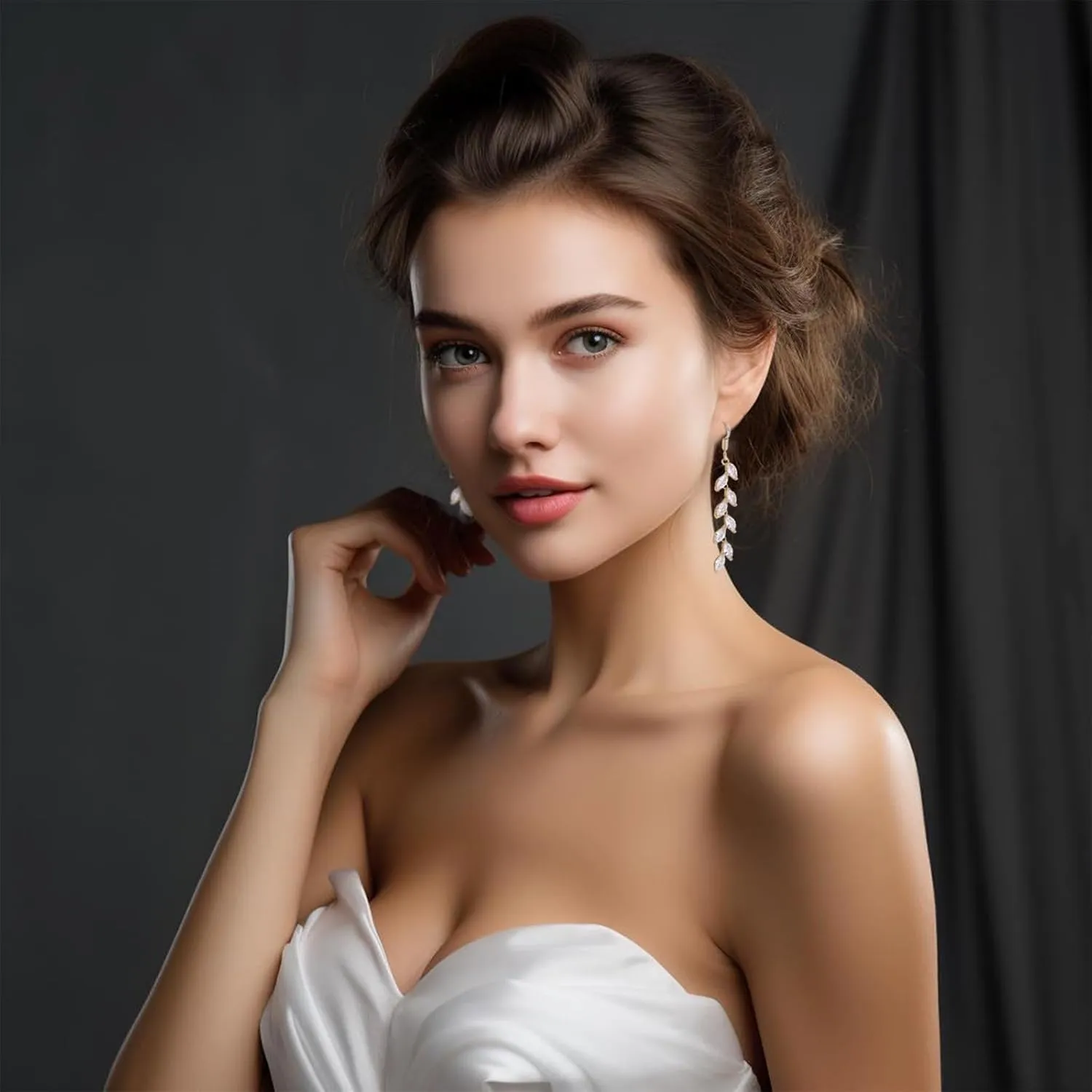 Cubic Zirconia Wedding Earrings for Bridal Bridesmaid Rhinestone Dangle Earrings Crystal Drop Earrings for Women Prom Party Jewelry Gifts