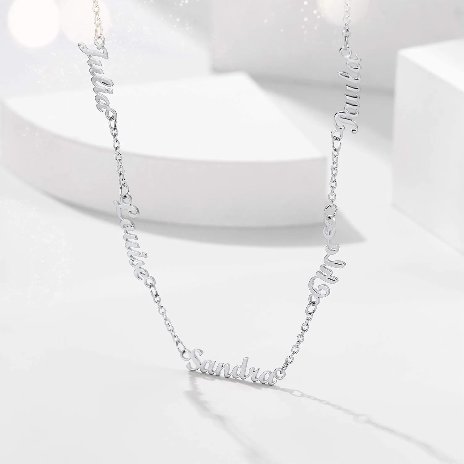 Custom4U Custom Name Necklace Personalized for Women Sterling Silver/18K Gold Plated Nameplate Pendant Necklaces Customized Jewelry Gifts for Birthday Anniversary
