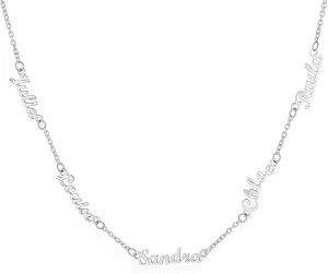 Custom4U Custom Name Necklace Personalized for Women Sterling Silver/18K Gold Plated Nameplate Pendant Necklaces Customized Jewelry Gifts for Birthday Anniversary
