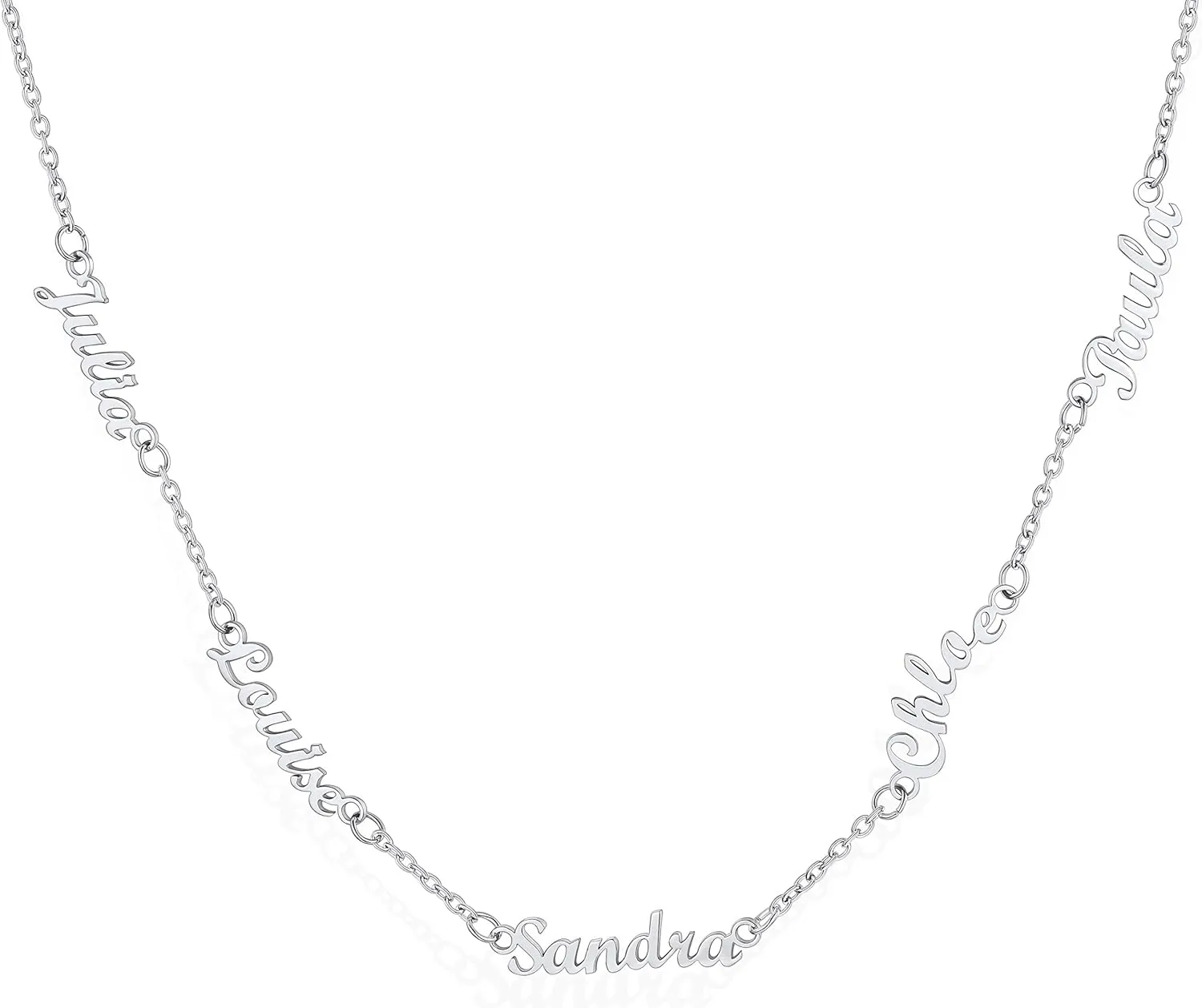 Custom4U Custom Name Necklace Personalized for Women Sterling Silver/18K Gold Plated Nameplate Pendant Necklaces Customized Jewelry Gifts for Birthday Anniversary