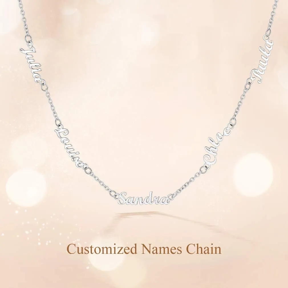 Custom4U Custom Name Necklace Personalized for Women Sterling Silver/18K Gold Plated Nameplate Pendant Necklaces Customized Jewelry Gifts for Birthday Anniversary
