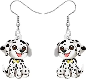 Cute Dalmatian Earrings Dog Lovers Gifts for Women Pet Dog Owners Mom Acrylic Dangle Puppy Jewelry