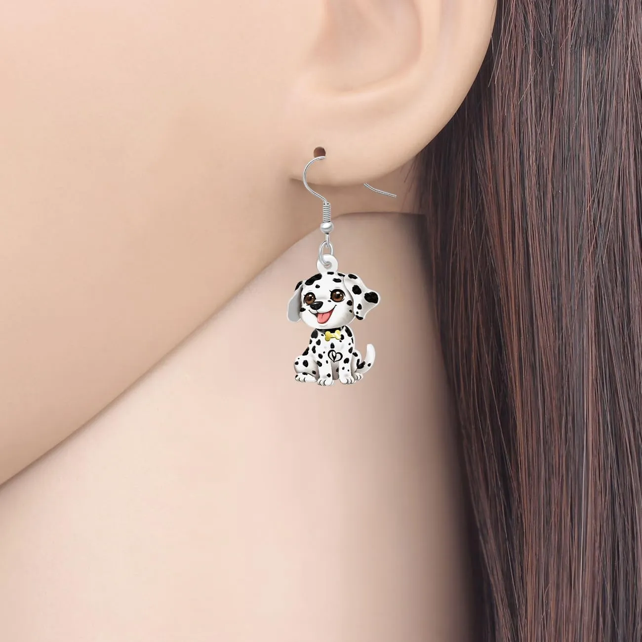 Cute Dalmatian Earrings Dog Lovers Gifts for Women Pet Dog Owners Mom Acrylic Dangle Puppy Jewelry