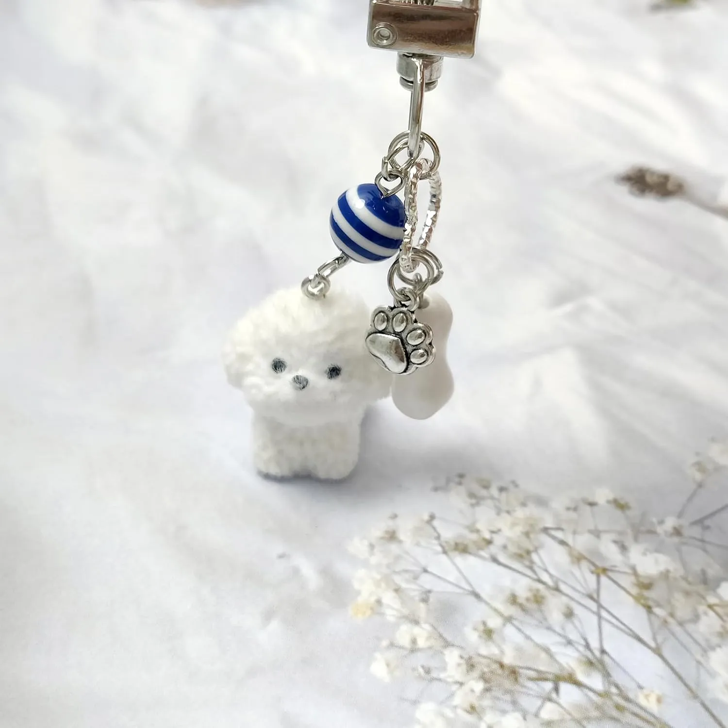 Cute Keychain Fuzzy Dog Puppy Decor Keychains Aesthetic Y2K Bag Charm Key Chains Accessories for Keys Bags Camera