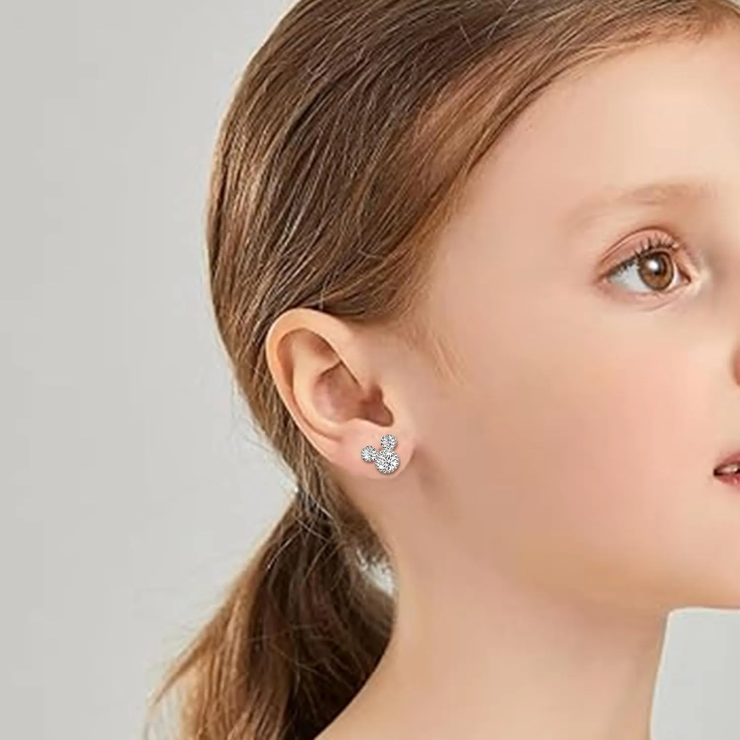 Cute Stud Earrings for Girls Teens Women - Sterling Silver Hypoallergenic Cubic Zirconia Mouse Drop Dangle Earrings Dainty Sweet Red Bow Earrings Studs Post Fashion Jewelry Gifts for Christmas