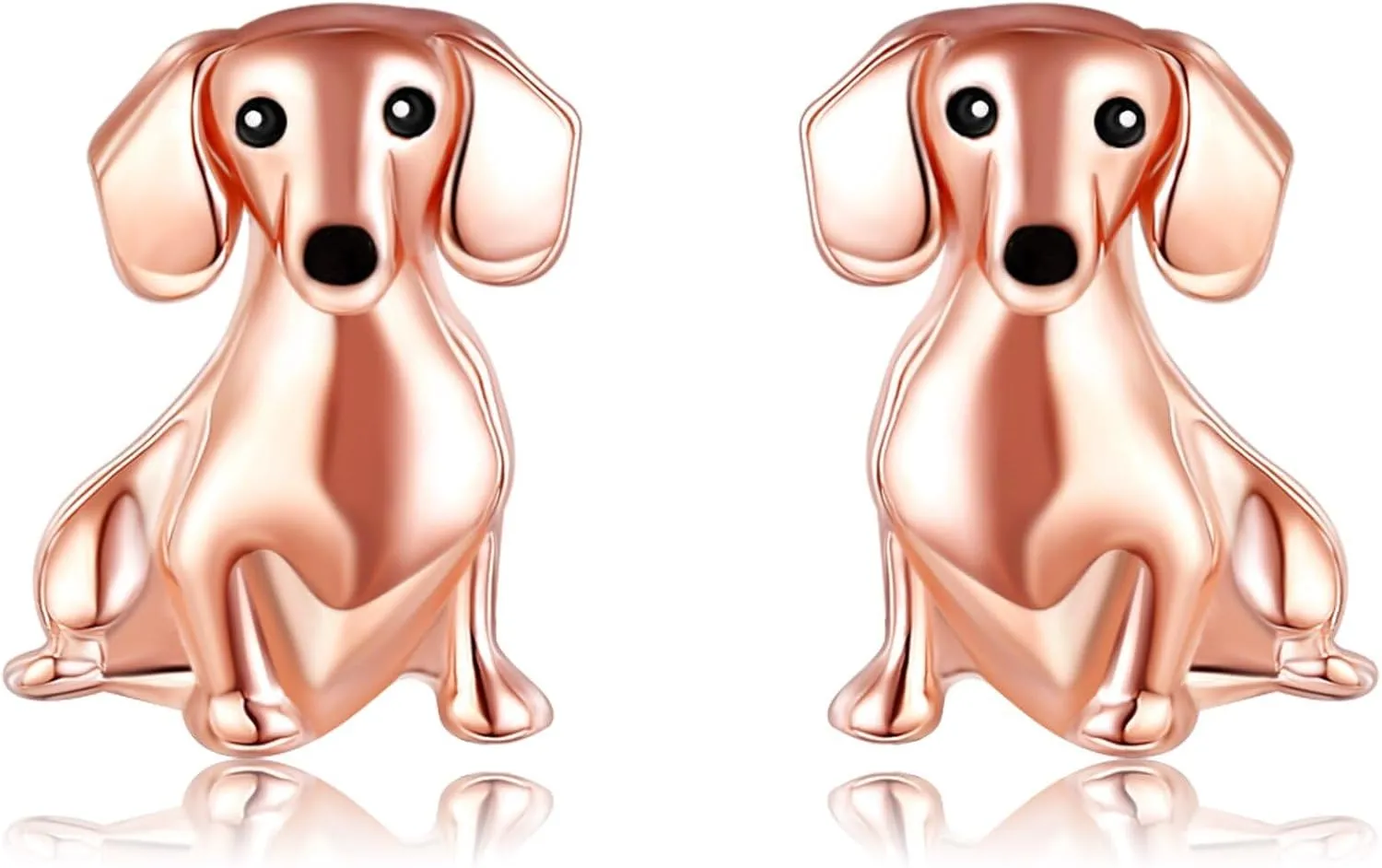 Dachshund Stud Earrings 925 Sterling Silver/Ross Gold Plated/Gold Plated Cute Dachshund Earrings Dog Jewelry Gifts for Women Mom Wife Dachshund Lovers