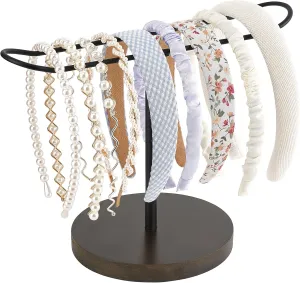 Dahey Headband Holder Metal Headband Organizer Hair Hoop Display Stand, Hair Accessories Organizer Storage Hair Ropes Bracelets Bangles for Women and Girls, Black