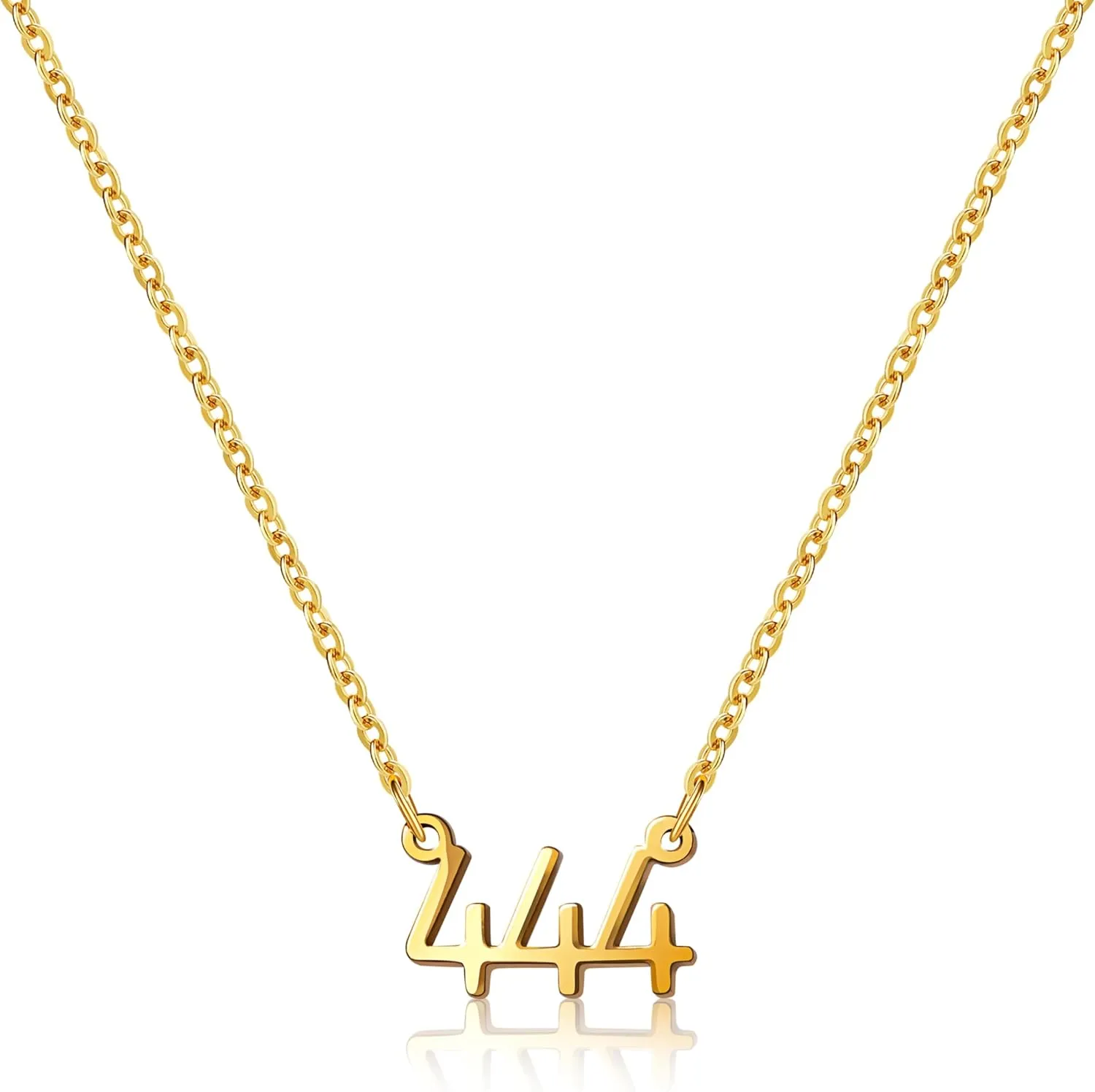 Dainty Angel Numbers Necklace  Numerology Pendant for Guidance, Inspiration, Manifestation & Law of Attraction  Waterproof Gold Necklace for Women  Non-Tarnish Jewelry  Meaningful Gift for Women