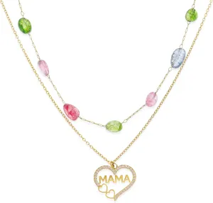 Dainty Gold Heart Necklaces for Women, Trendy Rhinestone Love Necklace Valentine Mother's Day Fashion Jewelry Gift
