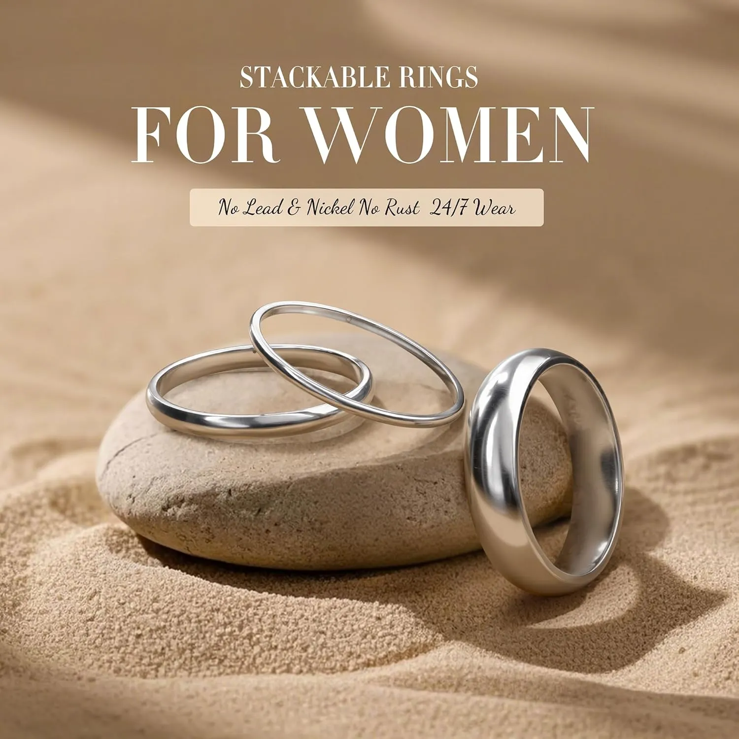 Diamday S925 Sterling Silver Rings for Women Men High Polished Sterling Silver Band Thumb Stackable Ring Comfort Fit 1mm 2mm 4mm