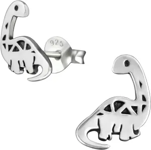 Dinosaur 925 Sterling Silver Stud Earrings, Dainty Piercing Jewelry