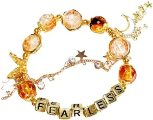 DIY Design Handmade Friendship Bracelets Inspired for 11 Eras Album-Stretch Stackable(6.2-7.8inch) Bracelets for Gifts (Fearless TV)