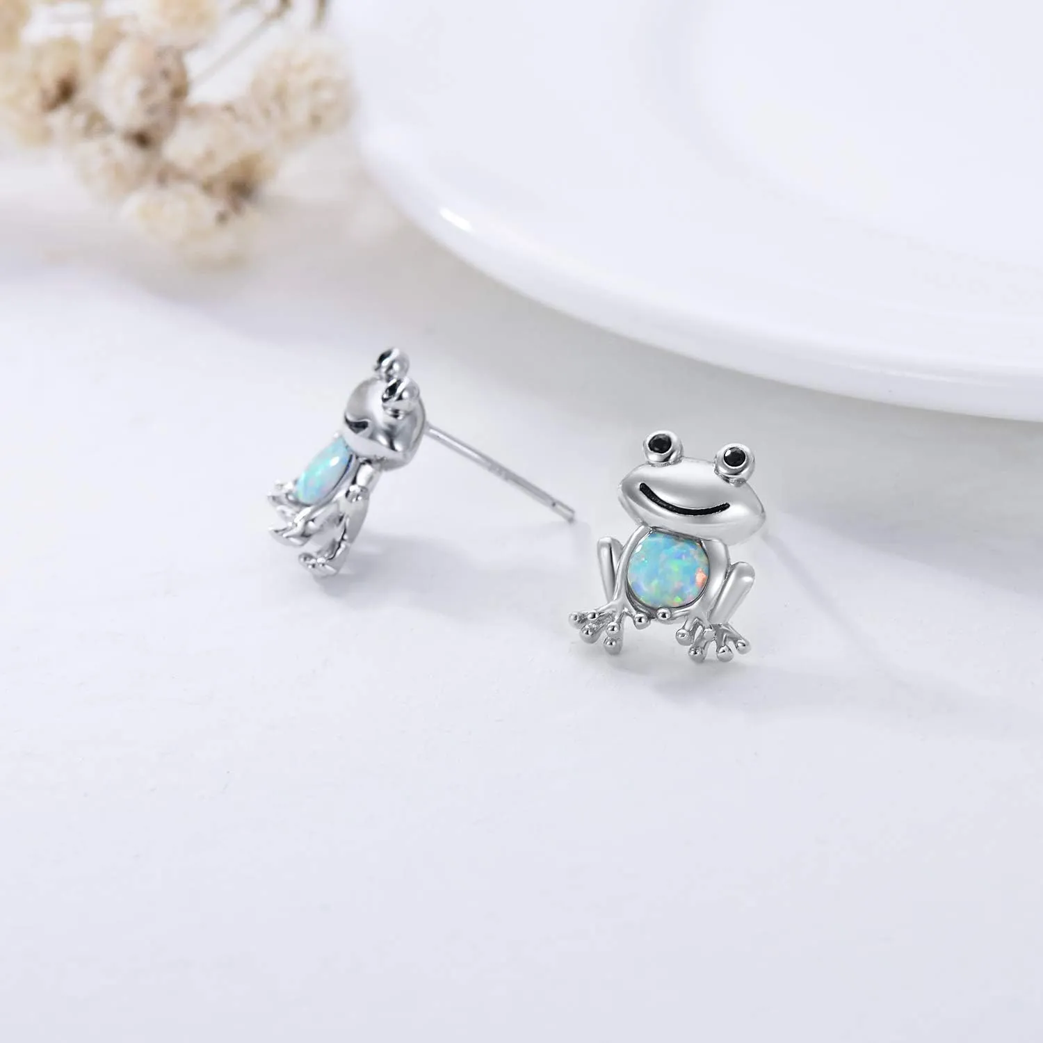 Earrings for Women 925 Sterling Silver Stud Butterfly Turtle Dolphin Frog Bunny Owl Stud Earrings Animal Jewelry Birthday Mothers Day Gifts