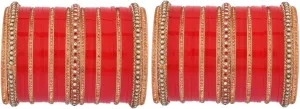Efulgenz Indian Bridal Bangle Set Bollywood CZ Crystal Traditional Bridal Red Bangle Bracelet Jewelry (Pcs) Size 2.6
